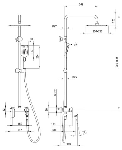 Deante NAC_01AM - ALPINIA zuhanyszett csapteleppel, fényes króm