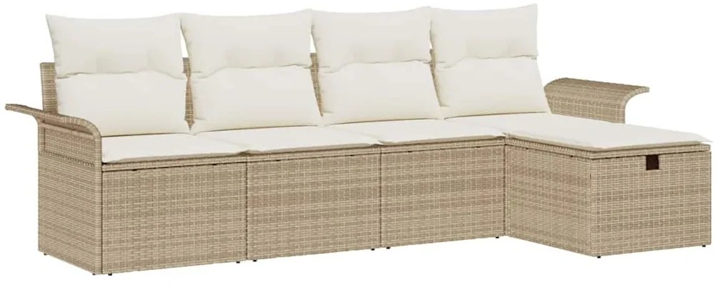 Kerti Kanapé Szett 5 pcs bézs és krémszínű 251 x 117 x 85 cm