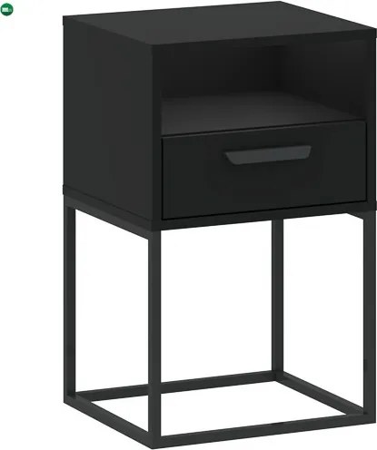 Éjjeliszekrény Fiókkal Fekete Színben CADRO NR5 40 cm PUSH