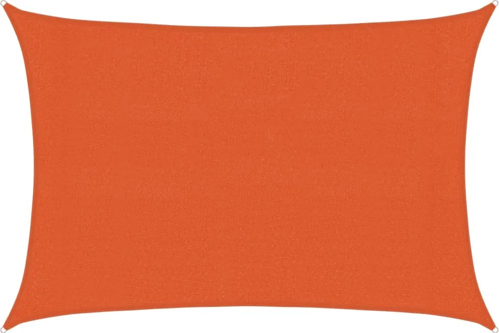 vidaXL narancssárga négyszögletű HDPE napvitorla 160 g/m² 3x5 m