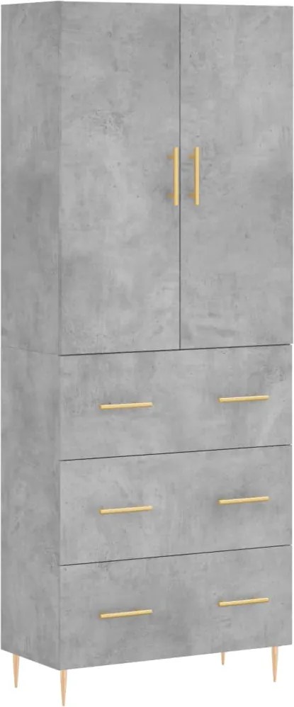 vidaXL betonszürke szerelt fa magasszekrény 69,5 x 34 x 180 cm