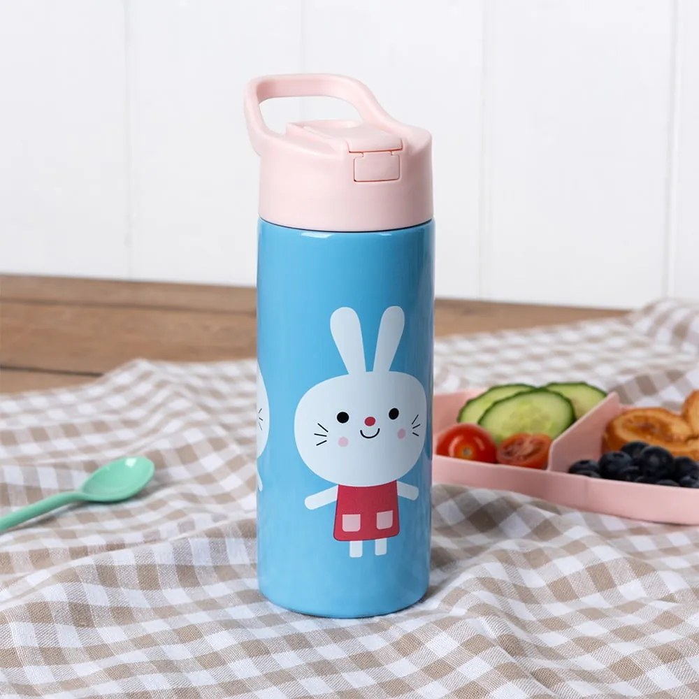 Világoskék rozsdamentes acél gyerek ivópalack 500 ml Lottie &amp; Friends – Rex London