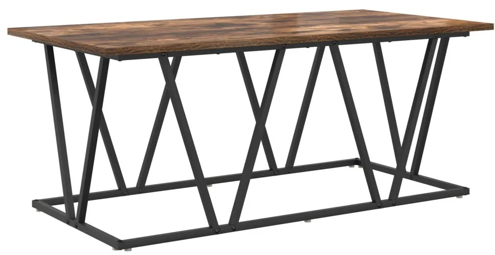 Füstölt Tölgy Dohányzóasztal 100x50x40 cm Műgyanta és Fém