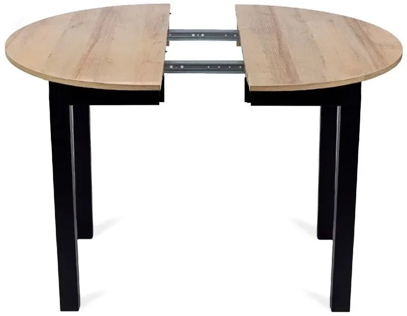 Étkezőgarnitúra: bővíthető asztal 102–142 cm + 4 db sötétkék velúr szék – HARRY / IBIS