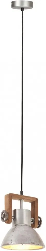 Ezüstszínű kerek ipari függőlámpa 25 w 19 cm e27