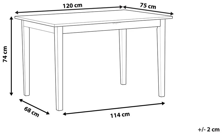 Klasszikus étkezőasztal fehér színben 120 x 75 cm HOUSTON Beliani