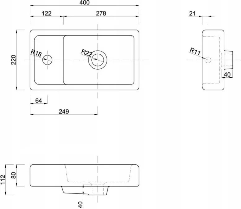 Mylife GERA falra szerelhető MAGASFÉNYŰ mosdószekrény mosdóval