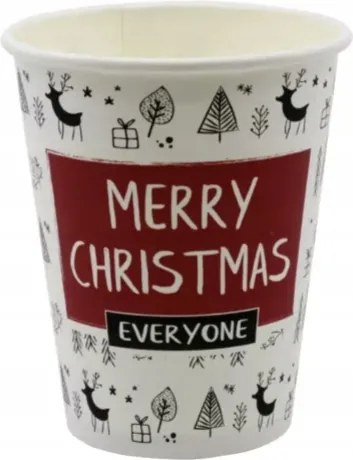 Merry Christmas Karácsonyi Kávés Papírpoharak 300ml 50 Db