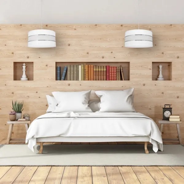 Csillár zsinóron HELEN 1xE27/15W/230V á. 40 cm fehér