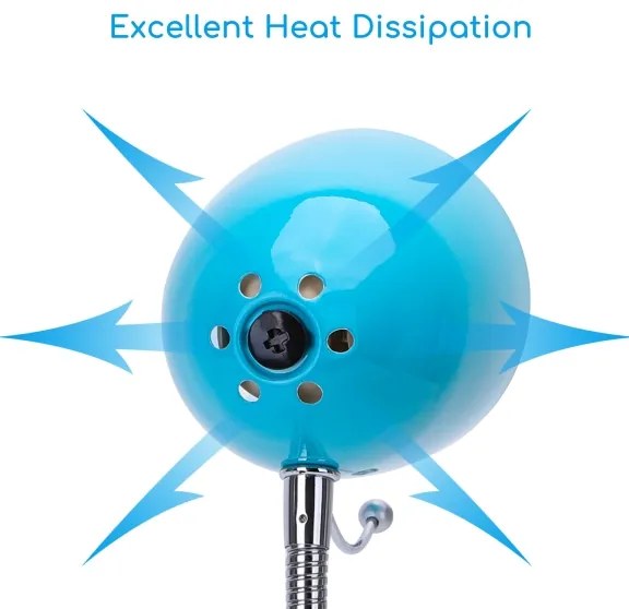 Aigostar asztali lámpa klippel 1xE27/11W/230V kék/krom