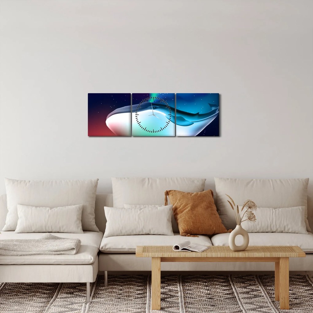 Kép - Űrbálna (órával) (90x30 cm)