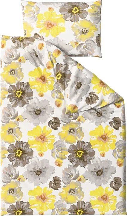 Mikroszálas ágyneműhuzat FEONELLE sárga-szürke Ágyneműhuzat mérete: 2 db 70 x 90 cm | 200 x 220 cm