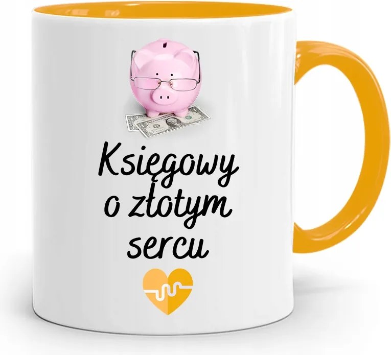 Sárga Bögre Ajándék Könyvelőnek, fényképes nyomattal