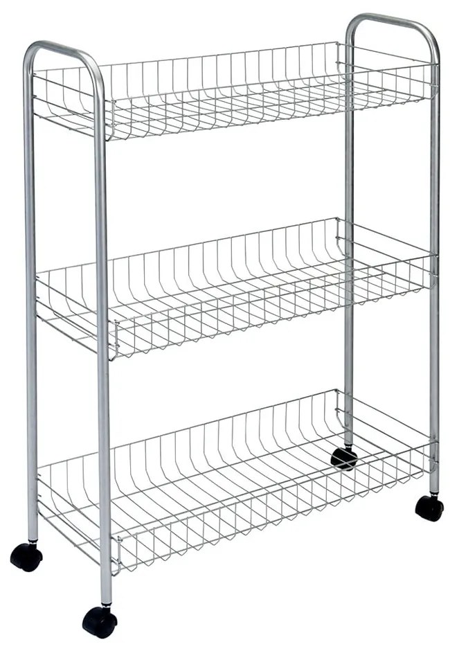 Ascona Slim De Luxe háromszintes görgős polc, magasság 84 cm - Metaltex