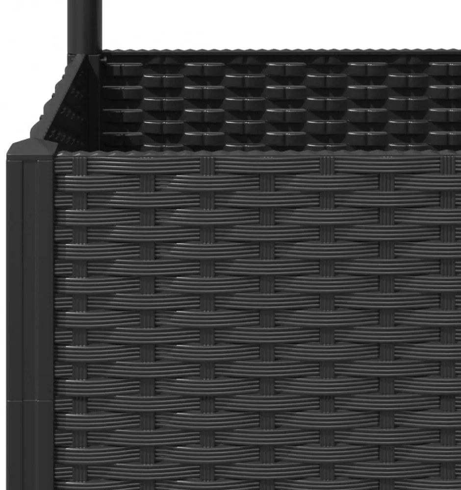 fekete polipropilén rácsos kerti ültetőláda 80 x 40 x 136 cm