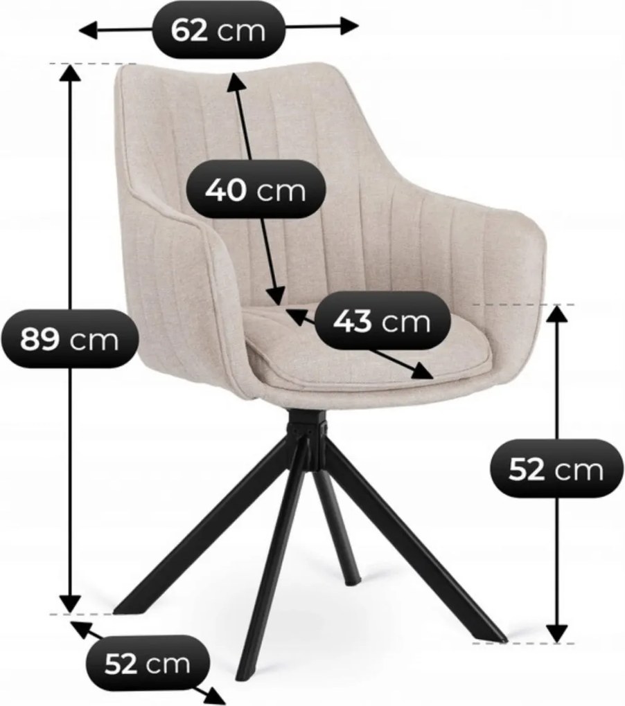 Krzesło Obrotowe MUMBAI Kremowe