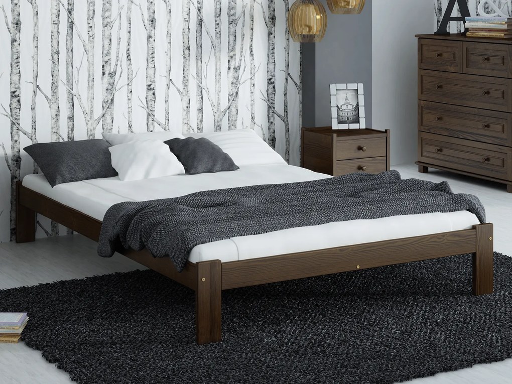 Fa ágy 120x200 VitBed Anzu dió