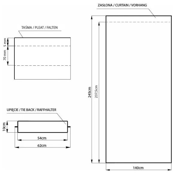 Sötétkék sötétítő termo függöny 140x270 cm Pleat – Restilo