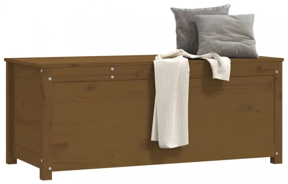 mézbarna tömör fenyőfa tárolóláda 110x50x45,5 cm
