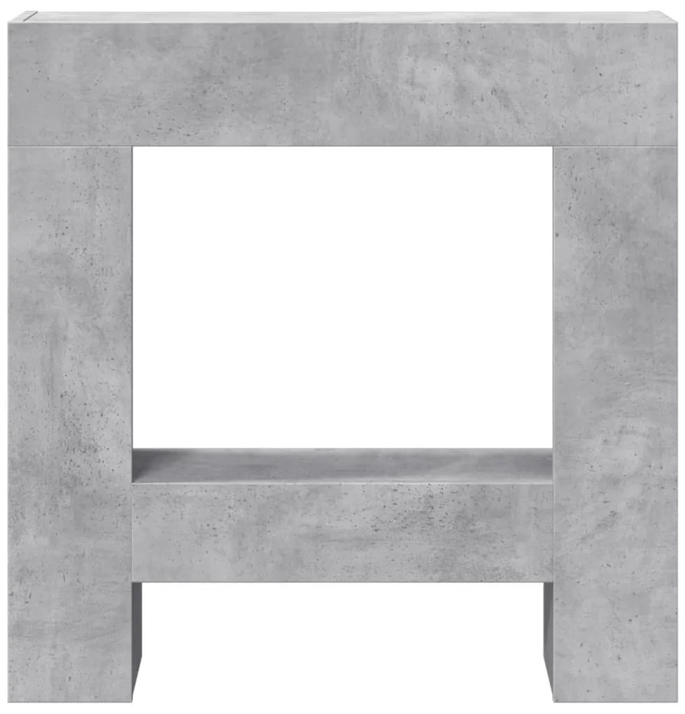 betonszürke szerelt fa kandallóburkolat 81 x 18 x 82 cm