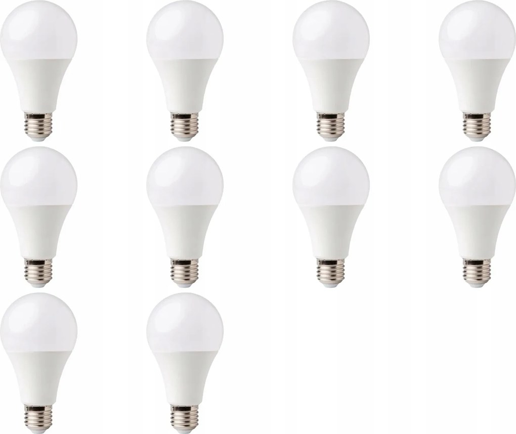 Led izzó Klasszikus Nagy Menetes E27 10W Fehér Meleg 3000K Készlet 10 db