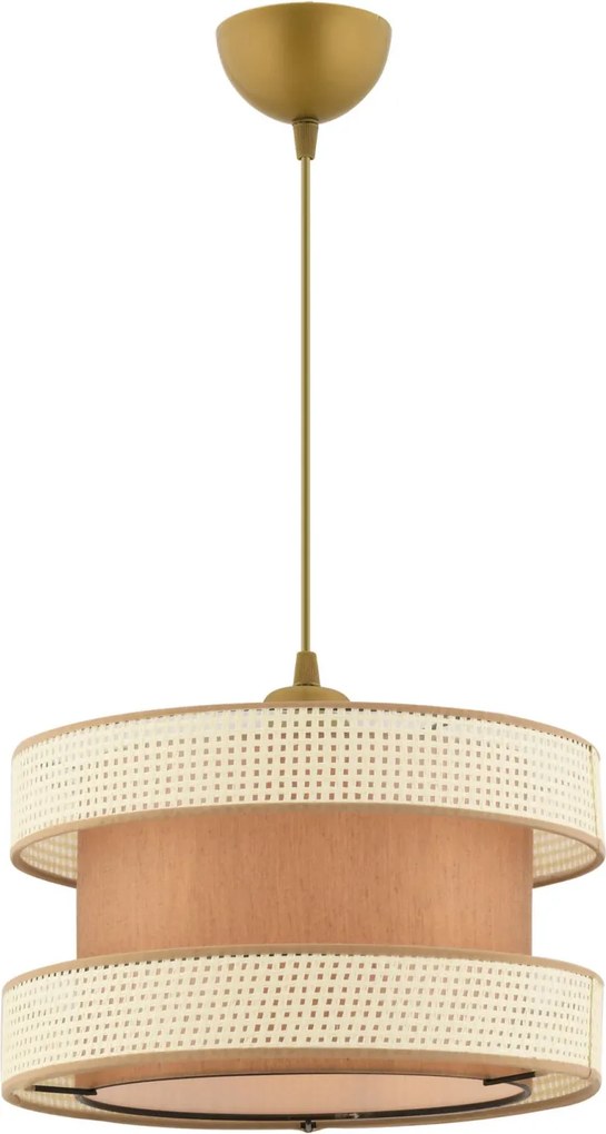 Halo fém függőlámpa, fehér-barna, 20 cm