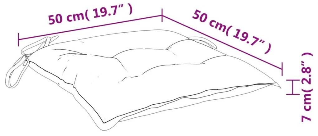 2 db türkiz oxford szövet kerti székpárna 50 x 50 x 7 cm