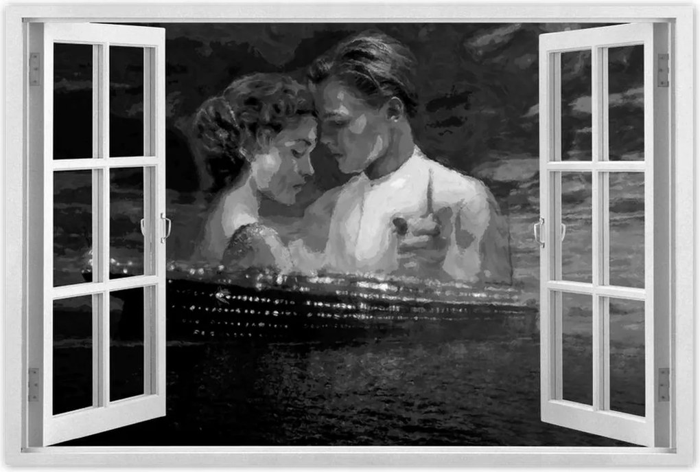 Poszter 60x40 Titanic Fekete-fehér