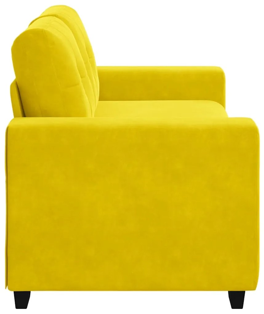 sárga bársony loveseat kanapé 140 cm