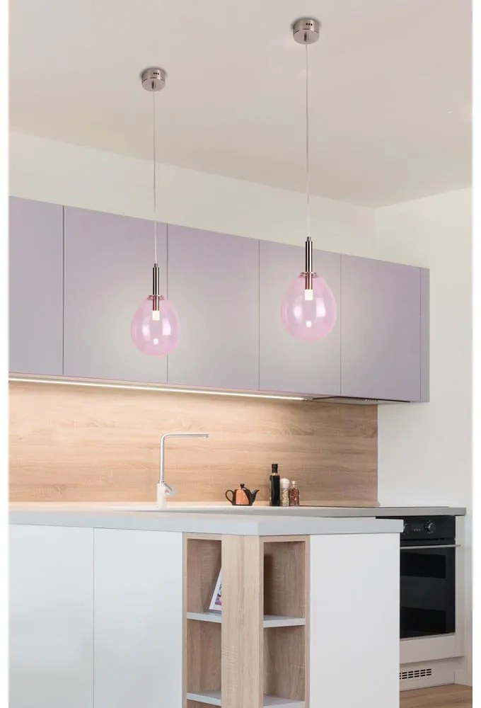 Lila LED függőlámpa üveg búrával Lukka – Candellux Lighting