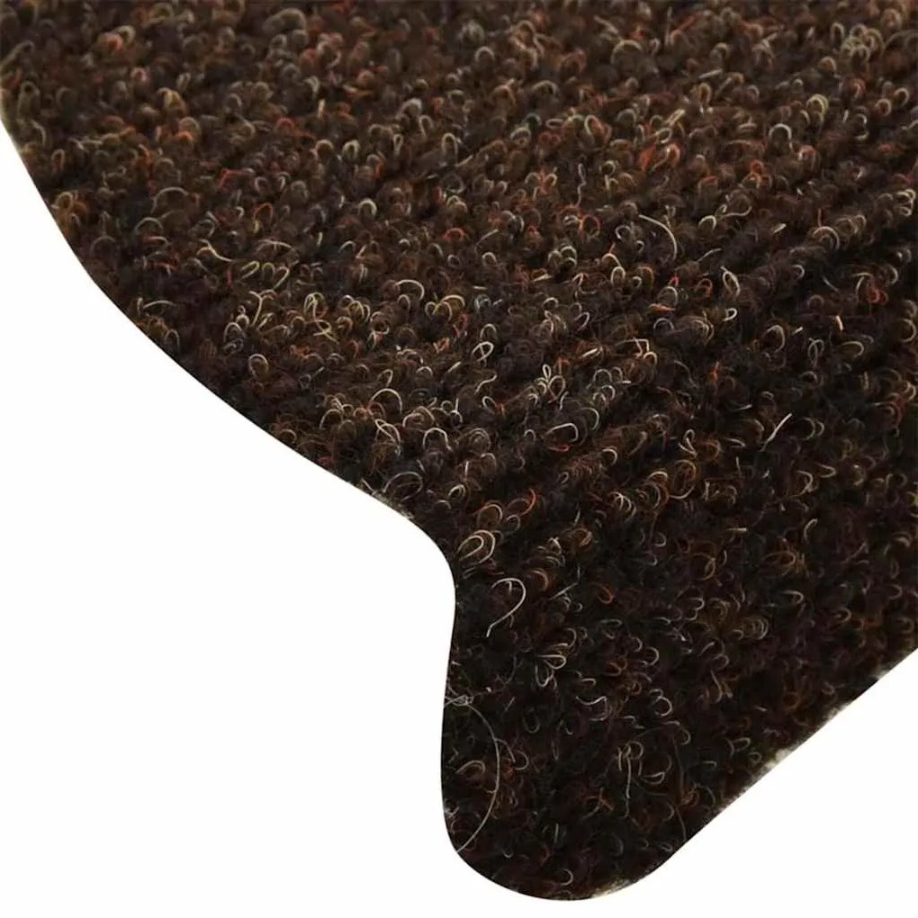 10 db barna tűlyukasztott öntapadó lépcsőszőnyeg 65 x 21 x 4 cm