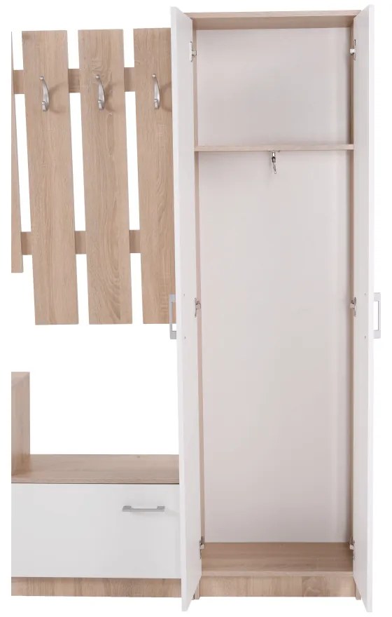 Akasztós szekrény, sonoma tölgy/fehér, ASTER