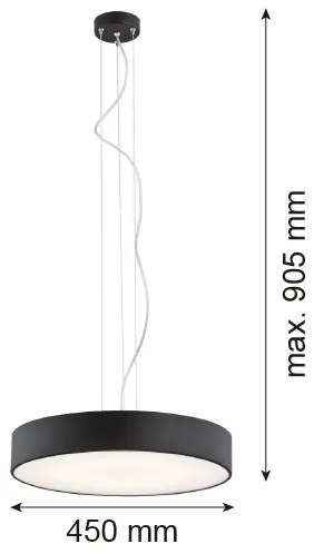 Argon 3352 - Csillár DARLING LED/35W/230V Ø 45 cm fekete