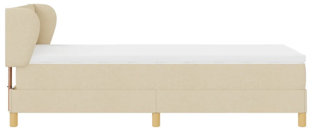 Boxspring Ágy Matraccal - Krém - 80x200 cm - Szövet