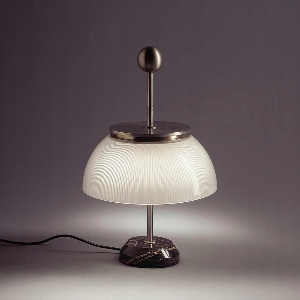 Artemide Alfa 0026010A asztali lámpa, nikkel, márvány, üveg, 48 cm, E14