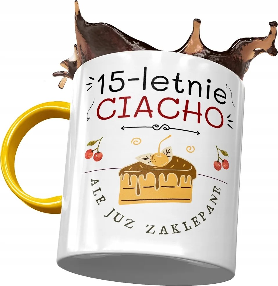 Sárga Bögre Születésnapra 15 15. 15. Ajándék Nyomtatott Fotóval