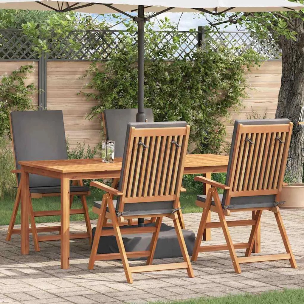 Kerti Szék párnával 4 pcs Barna 57 x 71.5 x 104cm Tömör tíkfa