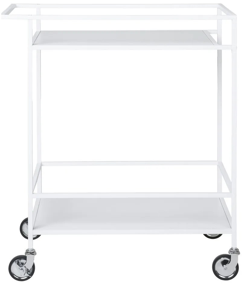 Vita zsúrkocsi, 2 polc, fehér, fehér váz 68x40x79 cm