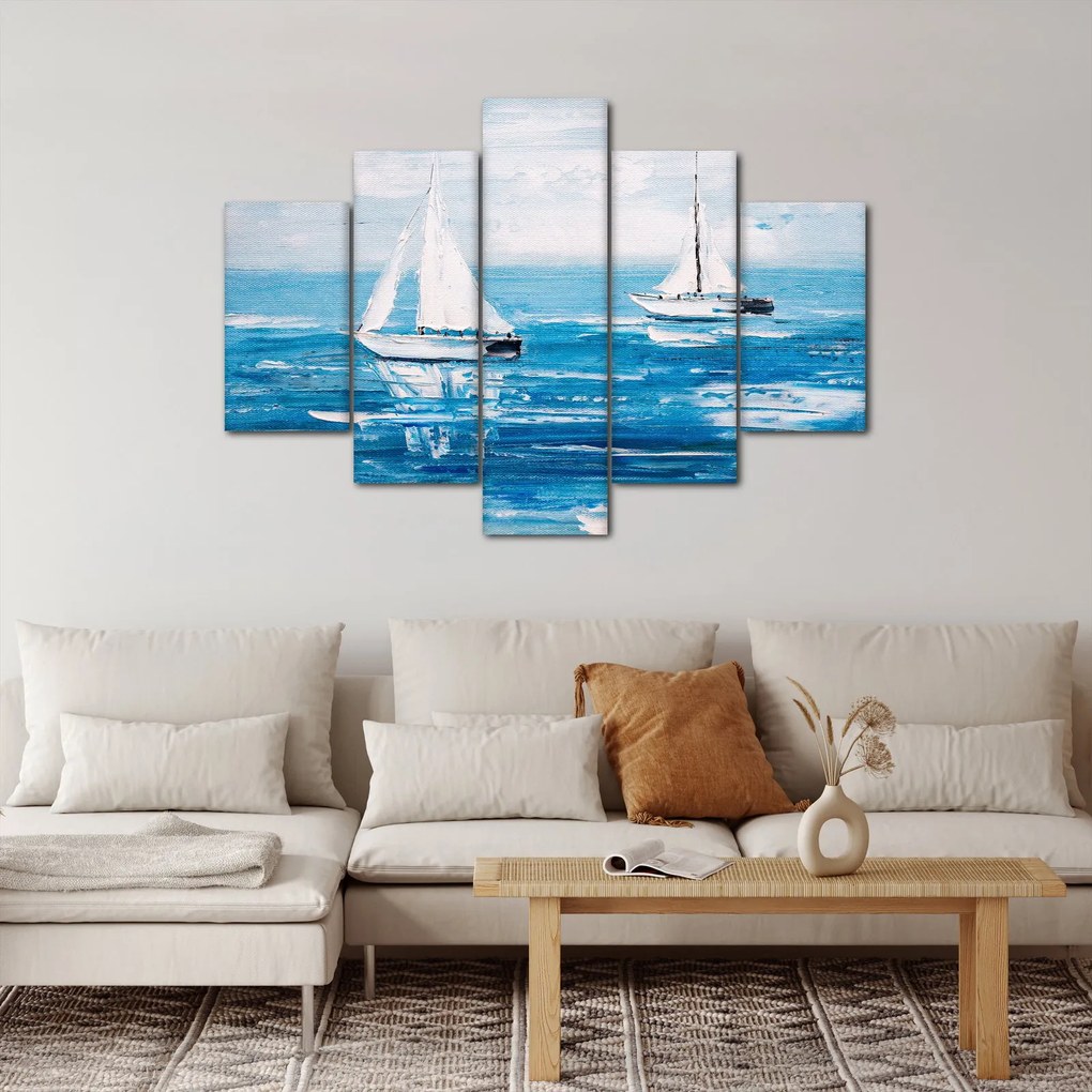 Kép - Egy jacht festése a tengeren (150x105 cm)