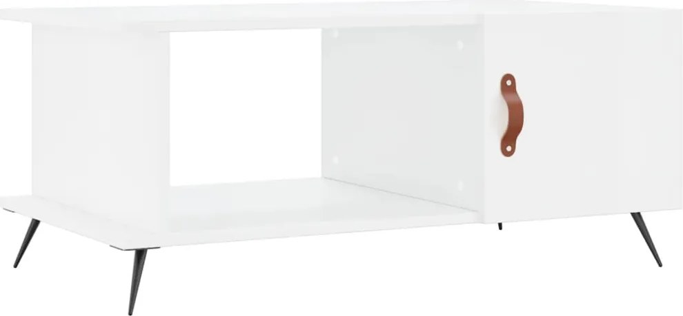 vidaXL magasfényű fehér szerelt fa dohányzóasztal 90 x 50 x 40 cm