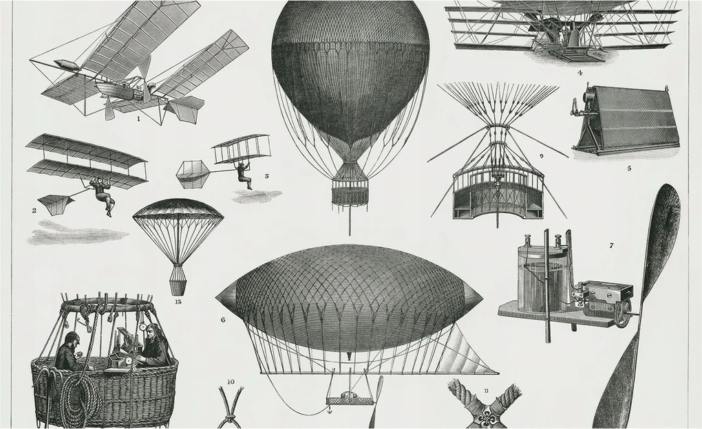 Fotótapéta Flizelina Dekoratív iroda Repüléstörténet 416x254 Ragasztó