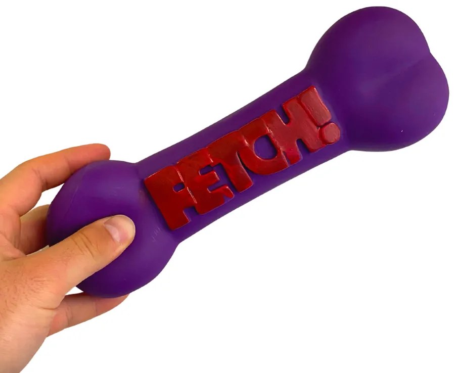 FETCH Rágható Gumi Sípoló Csont Kutyajáték, 24 cm, Lila