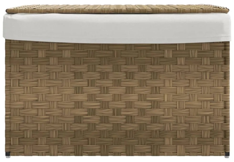 polyrattan szennyeskosár fedéllel 55,5 x 35 x 34 cm