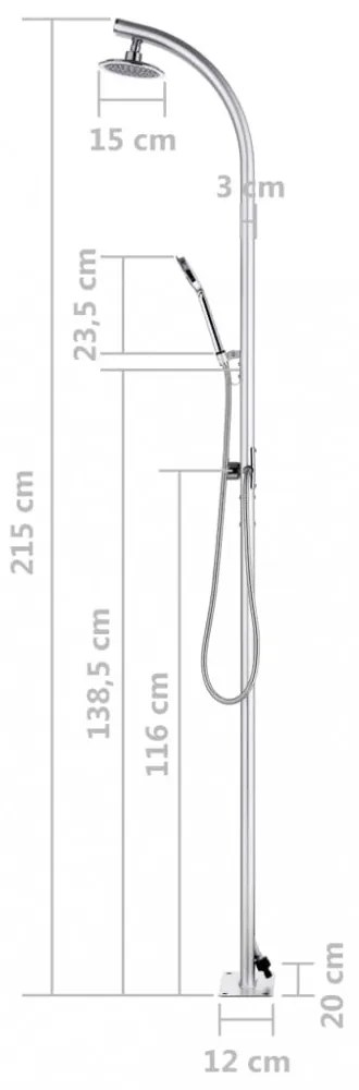 alumínium kerti zuhany 215 cm