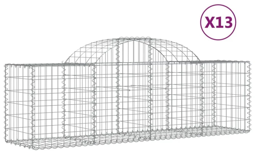 13 db íves horganyzott vas gabion kosár 200x50x60/80 cm