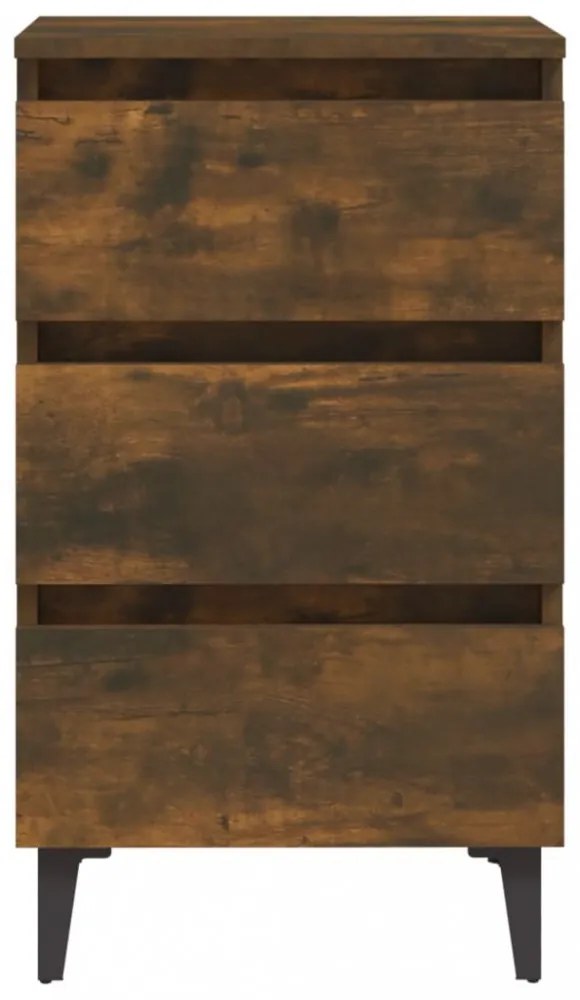 füstös tölgy színű éjjeliszekrény fémlábakkal 40 x 35 x 69 cm