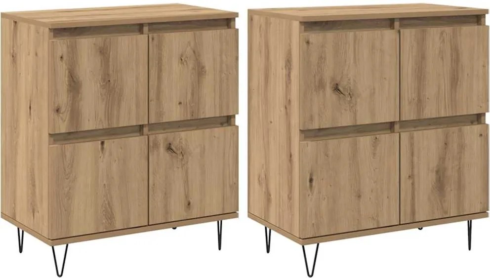 vidaXL Oldalszekrények 2 pcs kézműves tölgy 120 x 35 x 70 cm Faanyag