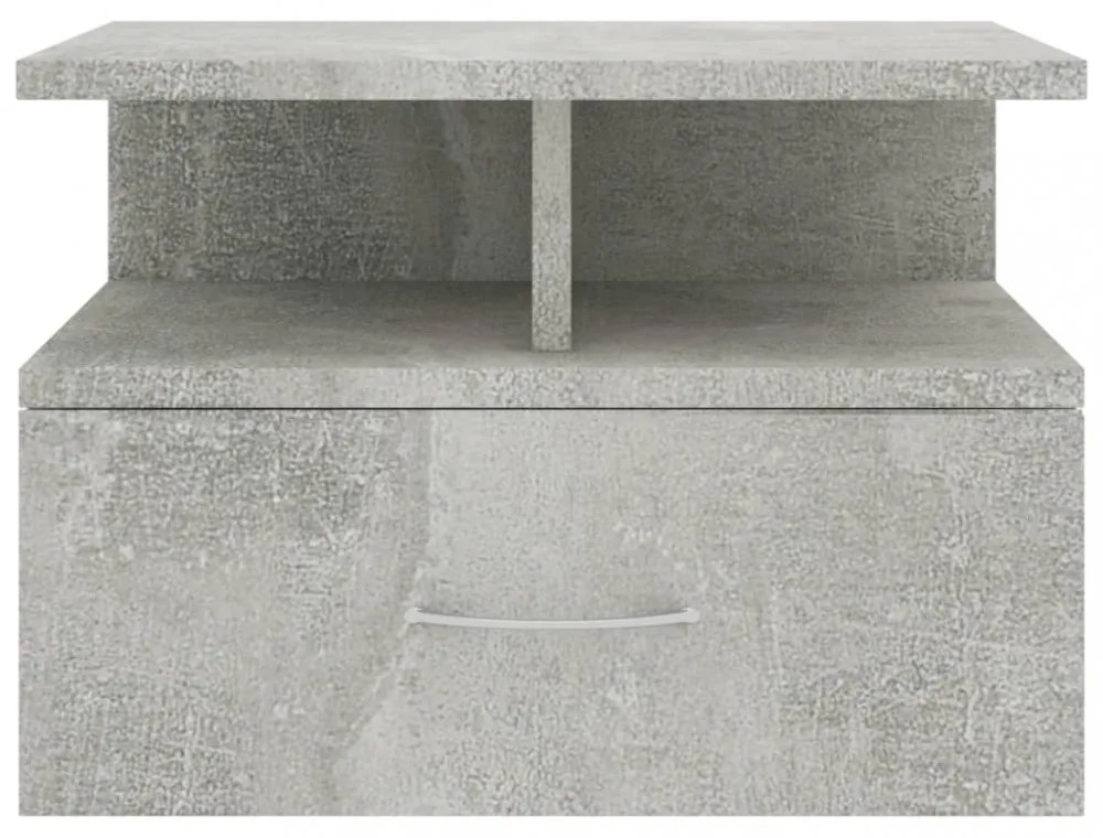 2 db betonszürke szerelt fa lebegő éjjeliszekrény 40x31x27 cm