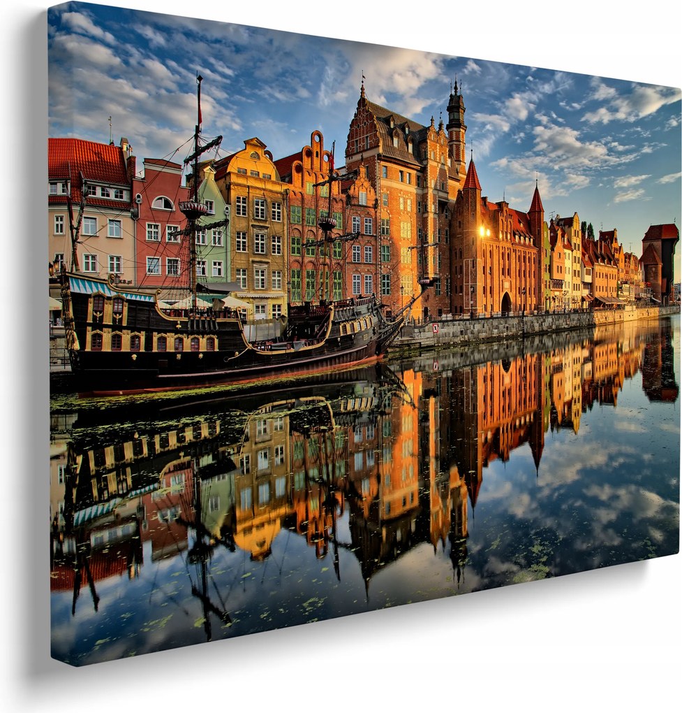 Vászonkép Gdańsk Óváros táj fali dekoráció otthonra 40x30 cm