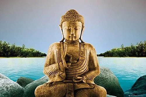 Zen Arany Buddha a tónál poszter